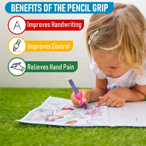 Vista 3 de The Pencil Grip Agarres de Lápiz con Purpurina 6 Piezas, Agarres de Lápiz para Escritura de Niños, Agarre Ergonómico de Bolígrafo para Diestros