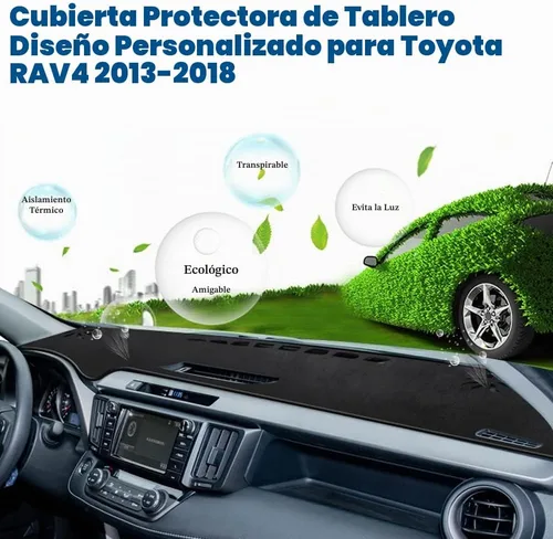 Vista 3 de Cubierta de salpicadero para salpicadero, alfombra personalizada para Toyota RAV4 2013 2014 2015 2016 2017 2018 Accesorios antideslizante protector