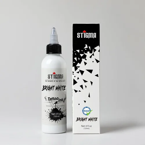 Vista 6 de STIGMA Tinta de tatuaje 4oz 4.1 fl oz blanco brillante USA pigmento estándar artes del cuerpo tatuaje pigmento TI952-4OZ-W