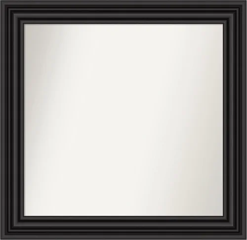 Vista 300 de Amanti Art Espejo personalizado, espejo de baño negro puente, espejo de pared o espejo de tocador de baño sobre el fregadero (26 x 26 pulgadas)