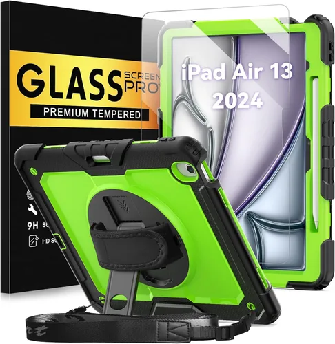 Vista 29 de BLOSOMEET Funda para iPad Air de 11 pulgadas M3 2025 y M2 2024 con protector de pantalla de vidrio templado y soporte para lápiz, funda para iPad