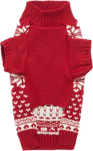 Vista 2 de Suéter para perros y gatos con motivos festivos, color rojo clásico, XS, Rojo
