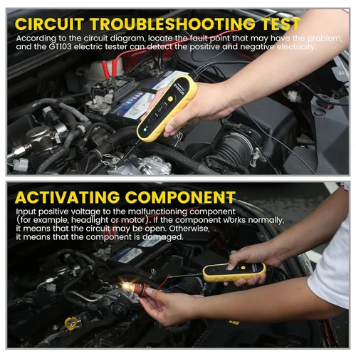 Vista 5 de GODIAG Kit de sonda de circuito de potencia, probador de sonda 6V-24V luz de prueba de CC Buscador de cortocircuitos automotrices 12V Kit