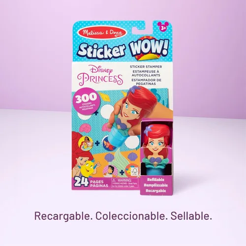 Vista 3 de Melissa & Doug Pegatina Wow! Disney Princess Ariel Stamper y almohadilla de actividades
