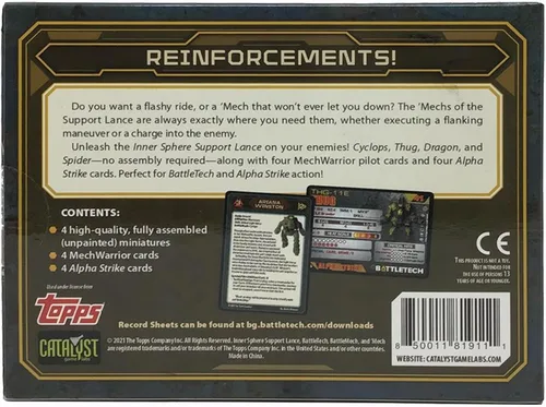 Vista 3 de Catalyst Game Labs BattleTech Mini Force Pack: Lanza de soporte de esfera interior, gris