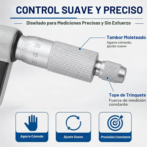 Vista 5 de Micrómetro digital con rango de medición de 0-1"/0-25mm, herramienta de medición de micrómetro electrónico, pulgadas/métrico