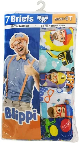 Vista 3 de Blippi Ropa interior 100% algodón peinado para niños pequeños, multipaquetes en tallas 23T y 4T