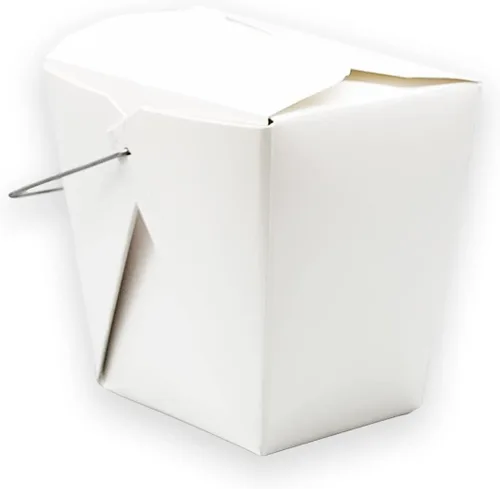 Vista 7 de MULMEHË Chinese Take Out - Cajas de comida de tamaño cuarto de galón, mango de alambre de metal, color blanco, 32 onzas, paquete de 40