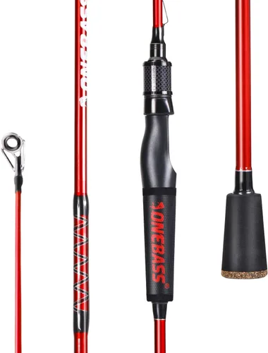 Vista 10 de One Bass Cañas de Pescar, Caña Giratoria y de Casting de Grafito IM7, Caña de Baitcasting de 2 Piezas de Calidad Resistente con Mango de Súper