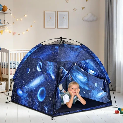 Vista 7 de Tienda de campaña para niños Lucky castle Playhouse para niños y niñas, tienda de campaña de cúpula fácil y divertida tienda de campaña para niños