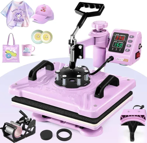 Vista 12 de WHUBEFY Prensa de Calor, Máquina de Impresión de Camisetas 5 en 1 de 15"x12" Máquina de Transferencia de Calor Industrial Digital, Máquina de Prensa