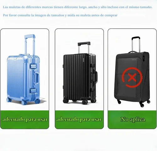 Vista 6 de Fundas de equipaje Protector de maleta transparente completo, Negro