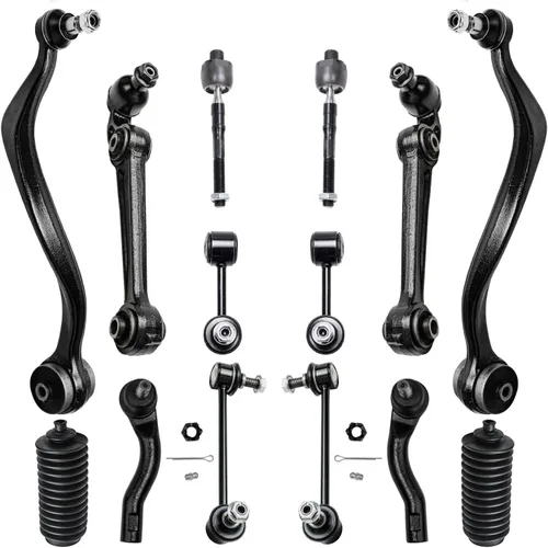 Vista 98 de Detroit Axle - Kit de suspensión frontal de 15 piezas para Jeep Grand Cherokee 99-04 1999 2000 2001 2002 2003 2004, brazos de control superior e