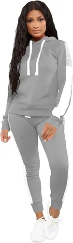 Vista 17 de TOPSRANI - Trajes deportivos de dos piezas para mujer, sudaderas casuales, traje deportivo liso, conjunto de pantalones de sudadera para trotar