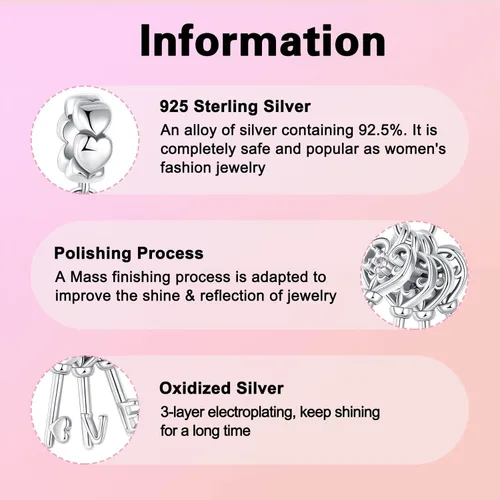 Vista 94 de Abalorios de plata de ley 925 con letras de la A ~ Z, para pulseras, collares, Día de San Valentín, Día de la Madre, joyería regalos para mujeres