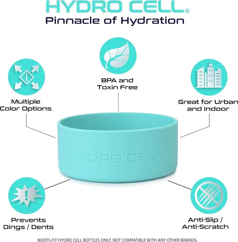 Vista 3 de HYDRO CELL Funda Protectora de Silicona para la Base - Cubierta Protectora para Botellas de Agua de Acero Inoxidable de 64oz, 40oz, 32oz, 24oz