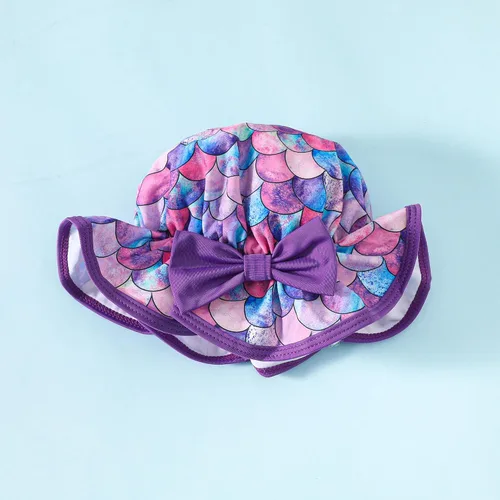 Vista 6 de LYSMuch Traje de baño para niñas pequeñas, traje de baño de 3 piezas con sombrero
