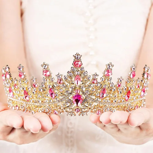 Vista 18 de Tiara para mujer, coronas de reina de cristal, tiaras de princesa con diamantes de imitación, accesorios para el cabello real perfectos para Plateado