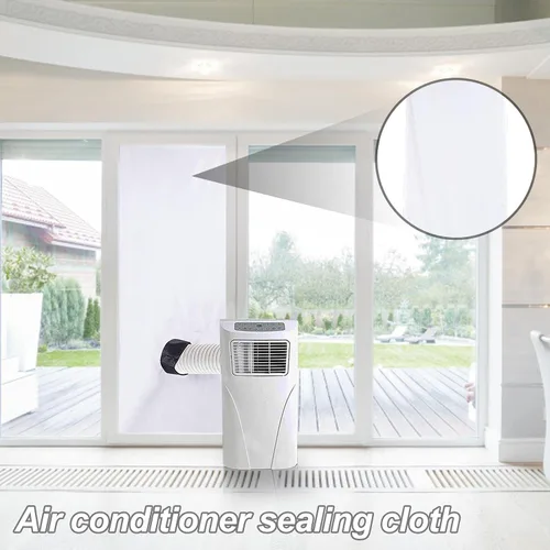 Vista 2 de Kit de paño de ventilación portátil para ventana de aire acondicionado, sello de ventana de aire acondicionado, ventilación universal de CA