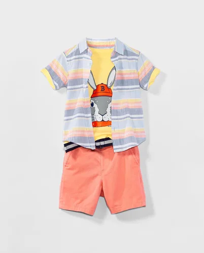 Vista 27 de The Children's Place - Camisa de manga corta con botones para niños grandes