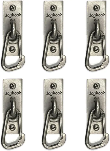 Vista 10 de Canine Hitch- Correa segura para perro, gancho grande con clip, 2 unidades, acero inoxidable y placa de montaje ABS para mayor resistencia, práctica