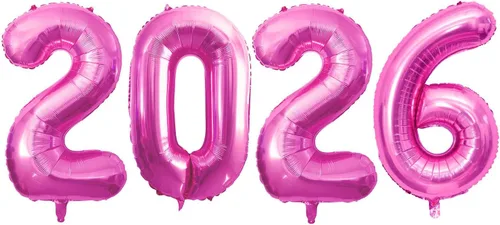 Vista 39 de GOER Globos de papel de aluminio 2026 para fiesta de Año Nuevo, suministros de fiesta, decoraciones de graduación (negro, 16 pulgadas)