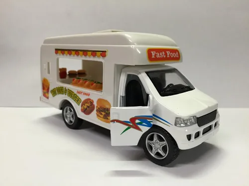 Vista 5 de KinsFun Camión de comida Die Cast Metal 5 pulgadas Pullback Action