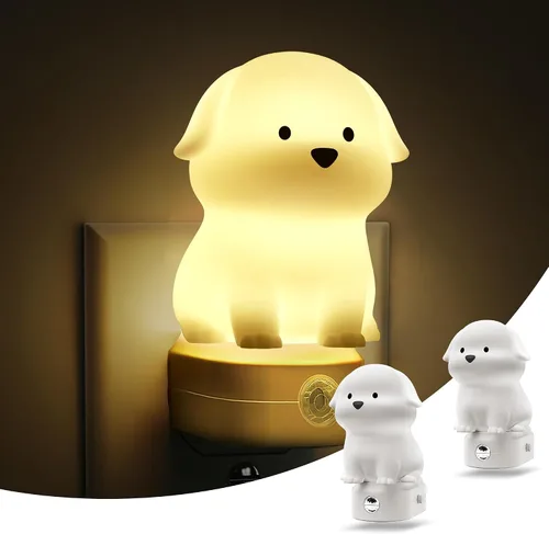 Vista 11 de L LOHAS LED - Luz nocturna enchufable para niños, luces nocturnas 3D de cachorros lindas con sensor de atardecer a amanecer, 1600K/2700K/5000K 3CCT