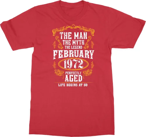 Vista 6 de Camiseta unisex con texto en inglés "Man Myth 50th Birthday" de febrero de 1972