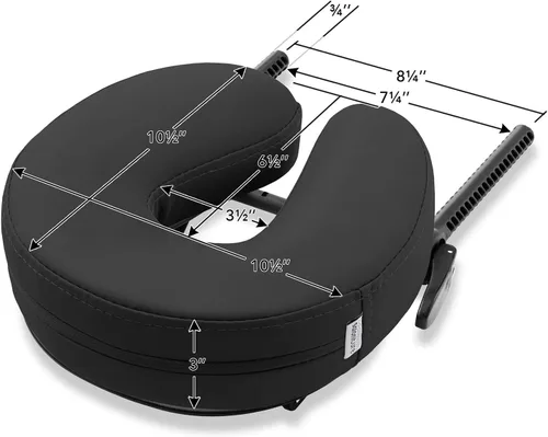 Vista 6 de Saloniture Mesa De Masaje Ajustable Cuna De Cara Y Almohada 3" Espuma - Negro