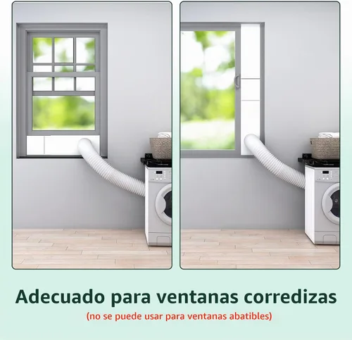 Vista 3 de Flehomo Kit de ventana de ventilación de secadora, kit de ventilación de secadora para manguera de secadora de 4 pulgadas de diámetro, kit