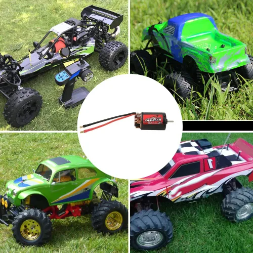 Vista 6 de Dilwe Motor cepillado a control remoto, 550 0.50 cables 20T cepillado motor RC parte del motor compatible con 1/10 RC Crawler