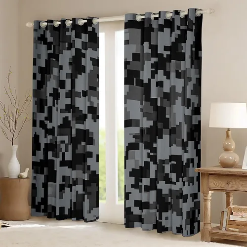 Vista 2 de Erosebridal Cortinas y cortinas de camuflaje para niños, adolescentes, jóvenes, adultos, hombres, decoración de dormitorio, cortinas opacas