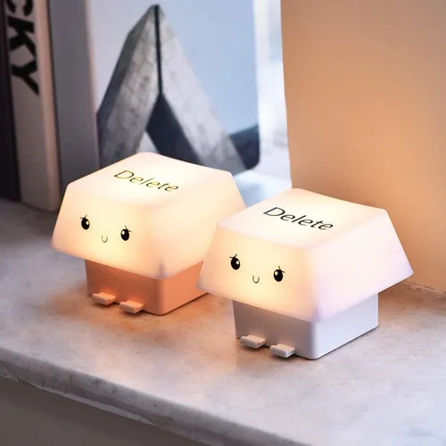 Vista 8 de Creative Deletes Keycap Lamp USB Rechargeable Moods Light with Adjustable Brightness Phone Holder for Bedroom Dorm
