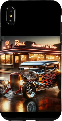 Vista 11 de Classic Hot Rod Retro Vintage Custom Hotrod Car Illustration Case for iPhone 17