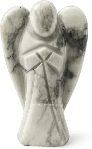 Vista 15 de Ángel de Amatista de Amazing Gemstone - Ángel de Cristal de Amatista y Figuras de Ángel Guardián de Bolsillo de Cristal de Amatista (10 centímetros)