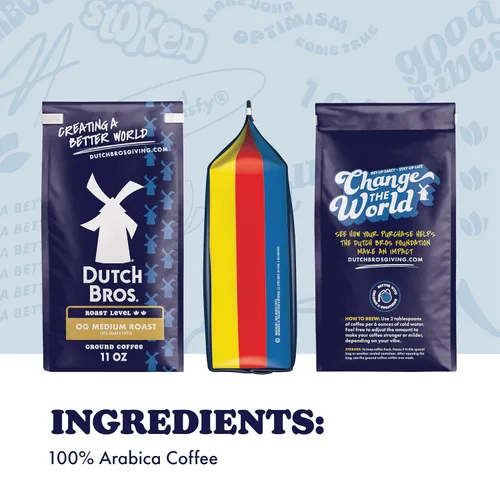 Vista 2 de Dutch Bros OG tostado medio, café molido Café molido 100% arábica, chocolate con leche y notas cítricas, combina con cremas Dutch Bros, 1 bolsa