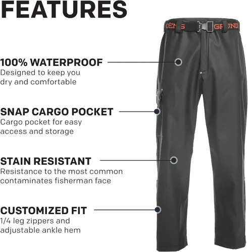 Vista 4 de Grundens Neptune - Pantalones de pesca para hombre, impermeables, transpirables