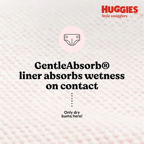 Vista 4 de Huggies Little Snugglers - Pañales para bebé, talla recién nacido (hasta 10 libras), 31 unidades, pañales para recién nacidos (paquete de 2)