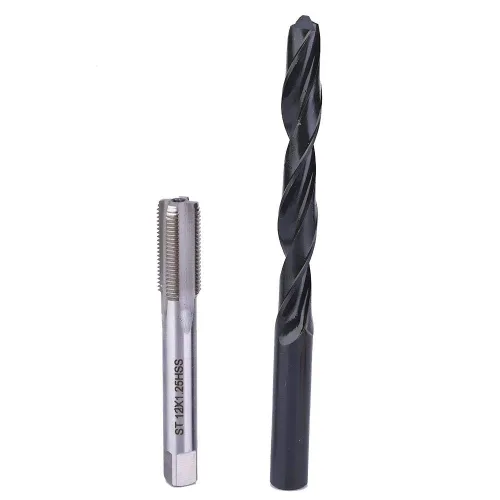 Vista 5 de Kit de reparación de roscas de 17 piezas, M12 x 1.25 de longitud 2D de acero inoxidable torcido, herramienta de inserción roscada, kit de reparación