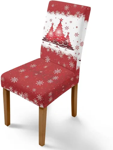 Vista 79 de Rnyleeg Fundas navideñas para sillas de comedor, fundas de asiento de comedor con estampado de campanas brillantes, juego de 1 funda suave y lavable