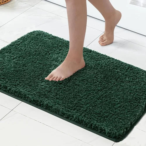 Vista 104 de MIULEE Alfombras de baño negras, suaves y pequeñas, absorbentes, antideslizantes, de secado rápido, esponjosas, para baño, bañera y duchas, lavables