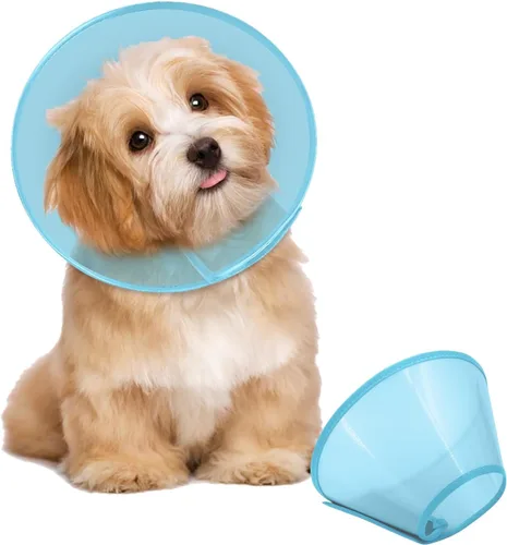 Vista 14 de Supet - Collar de cono para perro ajustable después de la cirugía, collar y cono de recuperación para mascotas cómodo y práctico, para perros