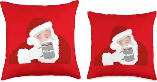 Vista 3 de Archi-Select.com Ho Santa - Almohada roja para beber café caliente en Navidad, 16 x 16 pulgadas, multicolor