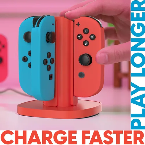 Vista 6 de Talkworks Joy Con Charging Dock for Nintendo Switch - Docking Station Charges Up to 4 Joy-Con Controllers Simultaneously (Controllers Not Included)