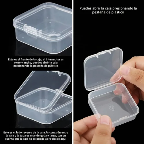 Vista 7 de SATINIOR 100 Pcs Clear Plastic Bead Storage Boxes, 2.1 x 2.1 x 0.8 Inch