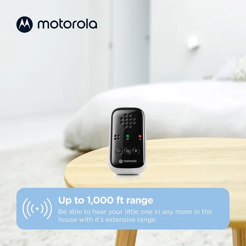 Vista 5 de Motorola Nursery Monitor de bebé, rango de 1000 pies solo audio PIP10, no necesita WiFi, detección de llanto, luz de alerta, unidad portátil