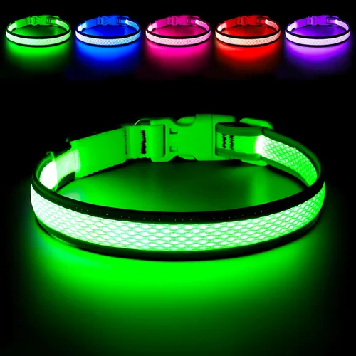 Vista 11 de Flashseen Collar LED para perro, collar de perro con luz recargable por USB, luces más brillantes para caminar por la noche, collar de perro con luz