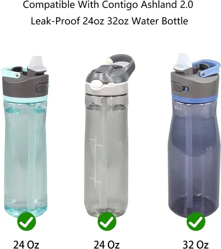 Vista 3 de Pajitas de repuesto compatibles con botella de agua Contigo Ashland 2.0 a prueba de fugas de 24 onzas y 32 onzas (paquete de 6)