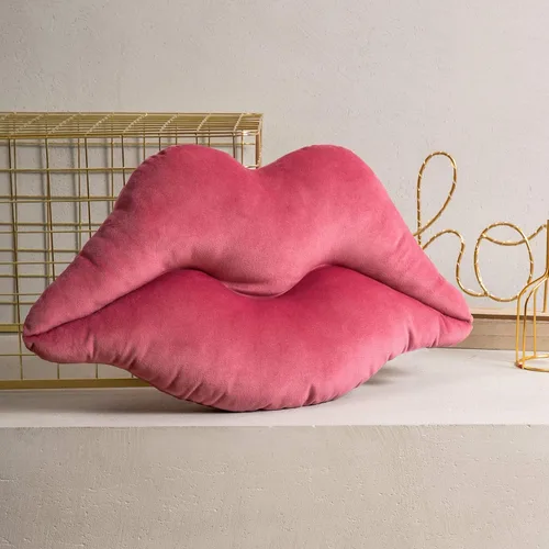 Vista 5 de Ashler Lips Almohadas Decorativas de Terciopelo Suave y Liso con Relleno Incluido Cojín para Sofá Cama Sala de Estar, Rosa, 24 X 12 pulgadas Rosa